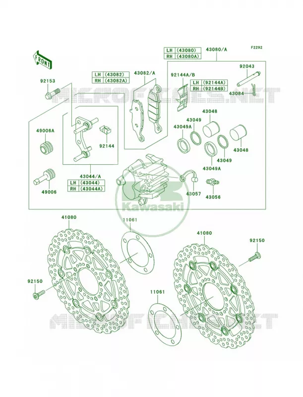 Front BrakeA7FA8F Kawasaki MOTOS 650 2007 Versys   KLE650A7F