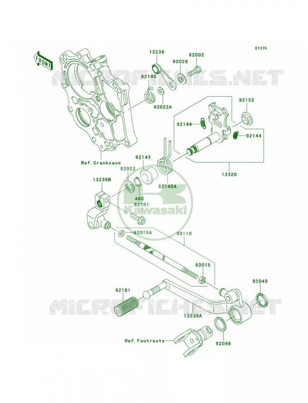 Gear Change Mechanism Kawasaki MOTOS 650 2007 Versys   KLE650A7F