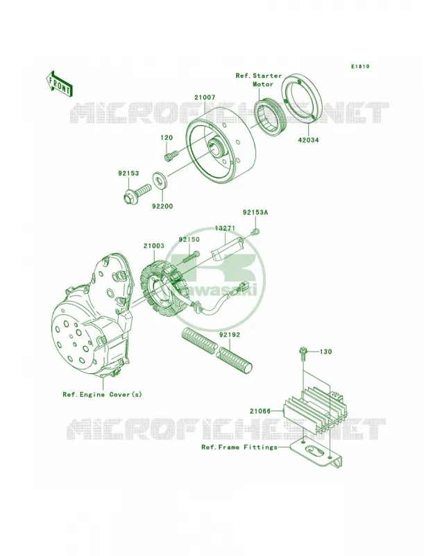 Generator Kawasaki MOTOS 650 2007 Versys   KLE650A7F
