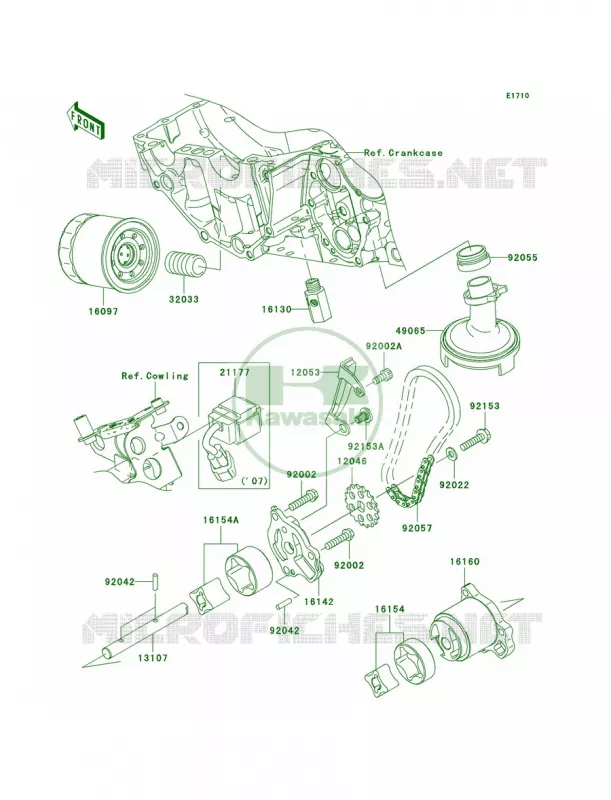 Oil Pump Kawasaki MOTOS 650 2007 Versys   KLE650A7F