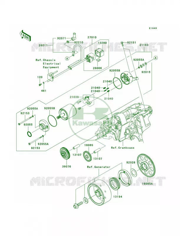 Starter Motor Kawasaki MOTOS 650 2007 Versys   KLE650A7F