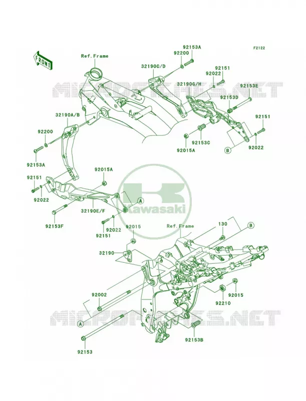 Engine Mount Kawasaki MOTOS 1000 2007 Z1000  ZR1000B7F