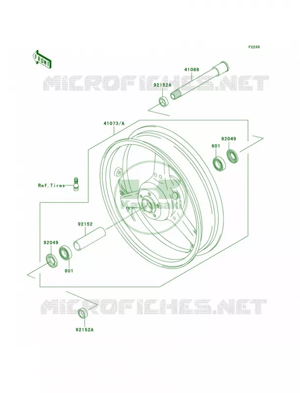 Front Wheel Kawasaki MOTOS 1000 2007 Z1000  ZR1000B7F