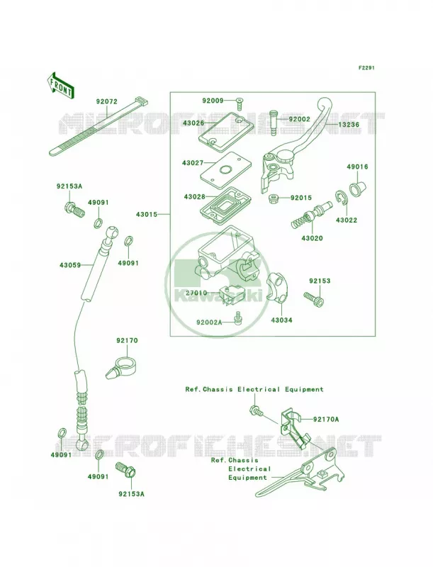 Front Master Cylinder Kawasaki MOTOS 500 2006 Ninja 500R  EX500D6F