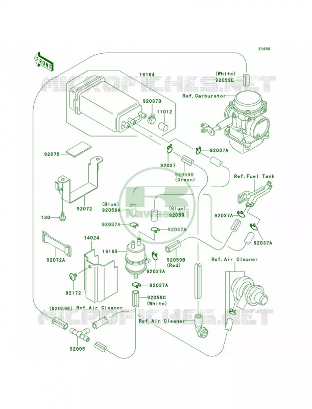 Fuel Evaporative SystemD6FD7FCA Kawasaki MOTOS 500 2006 Ninja 500R  EX500D6F