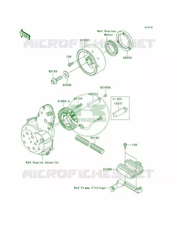 Generator Kawasaki MOTOS 650 2006 Ninja 650R  EX650A6F