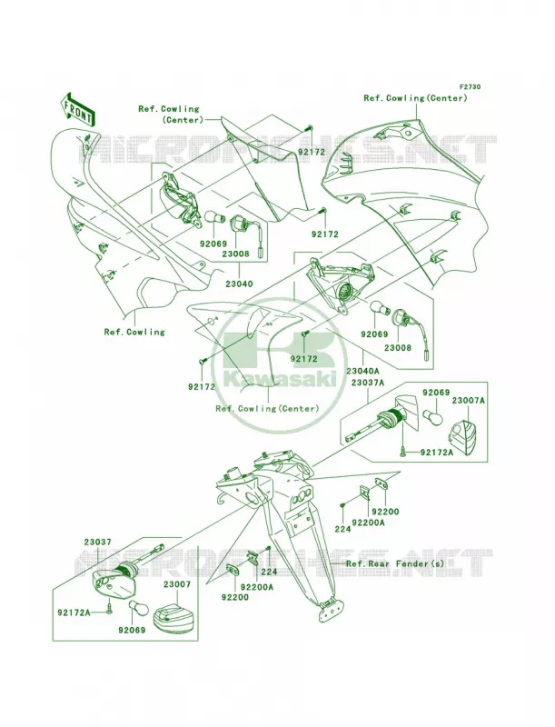 Turn Signals Kawasaki MOTOS 650 2006 Ninja 650R  EX650A6F