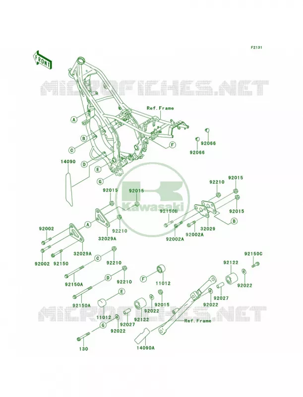 Frame Fittings Kawasaki MOTOS 220 1998 KDX220R  KDX220-A5