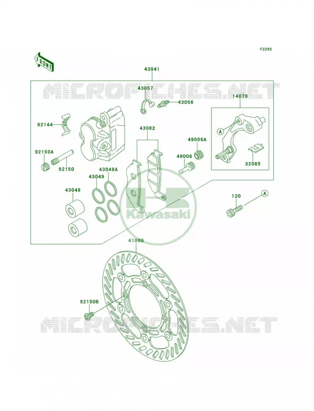 Front Brake Kawasaki MOTOS 220 1998 KDX220R  KDX220-A5