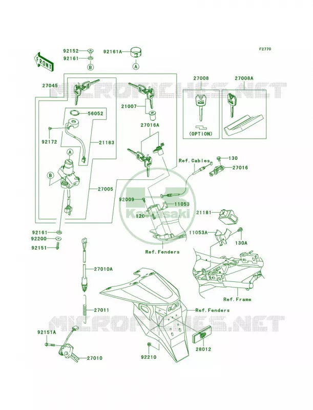Ignition Switch Kawasaki MOTOS 1000 2006 Z1000  ZR1000A6F