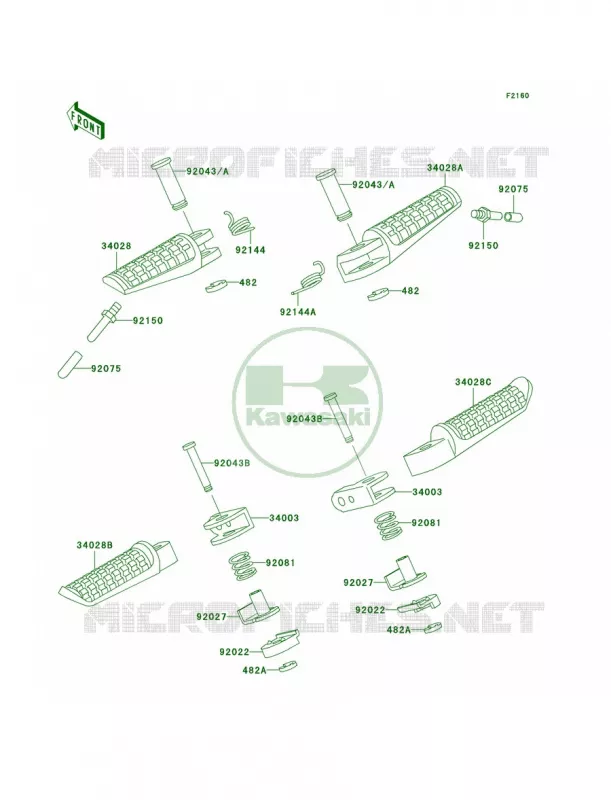 Footrests Kawasaki MOTOS 250 2005 Ninja 250R  EX250-F19