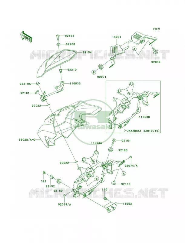 CowlingA1A2 Kawasaki MOTOS 1000 2005 Z1000  ZR1000-A3