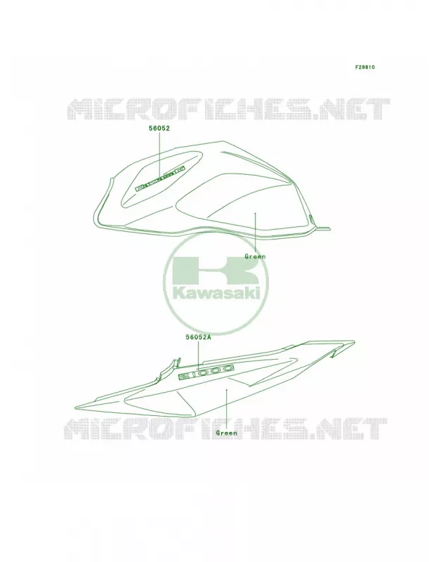 DecalsGreenA2 Kawasaki MOTOS 1000 2005 Z1000  ZR1000-A3