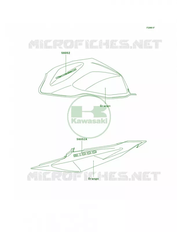 DecalsOrangeA2CN Kawasaki MOTOS 1000 2005 Z1000  ZR1000-A3