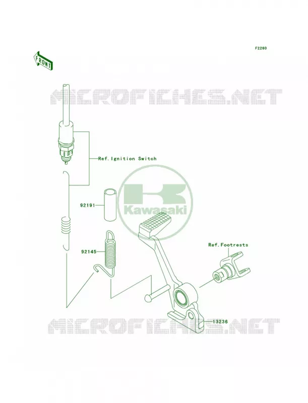 Brake Pedal Kawasaki MOTOS 1000 2005 Z1000   ZR1000-A3H