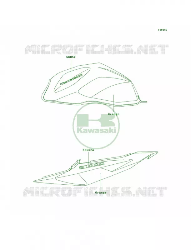 DecalsOrangeA2H Kawasaki MOTOS 1000 2005 Z1000   ZR1000-A3H