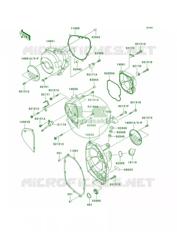 Engine Covers Kawasaki MOTOS 1000 2005 Z1000   ZR1000-A3H
