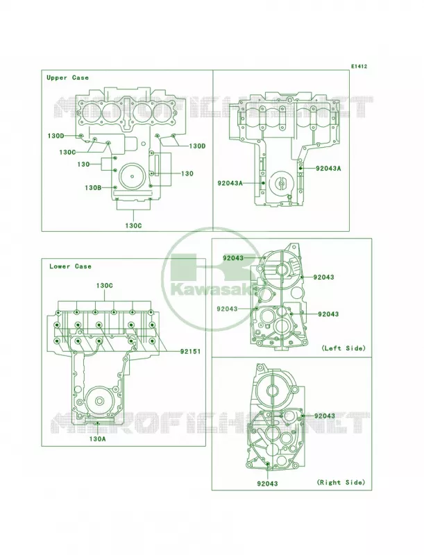Crankcase Bolt Pattern Kawasaki MOTOS 750 2005 ZR-7S  ZR750-H5