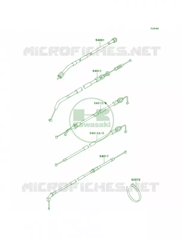 Cables Kawasaki MOTOS 500 2004 Ninja 500R  EX500-D11