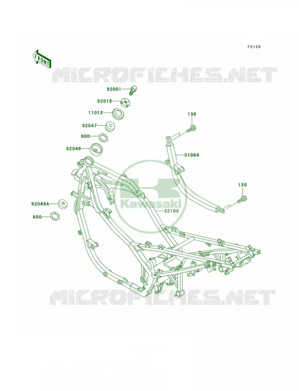 Frame Kawasaki MOTOS 500 2004 Ninja 500R  EX500-D11