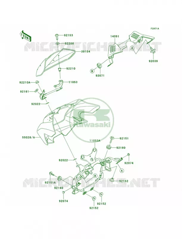 CowlingA3 Kawasaki MOTOS 1000 2004 Z1000  ZR1000-A2