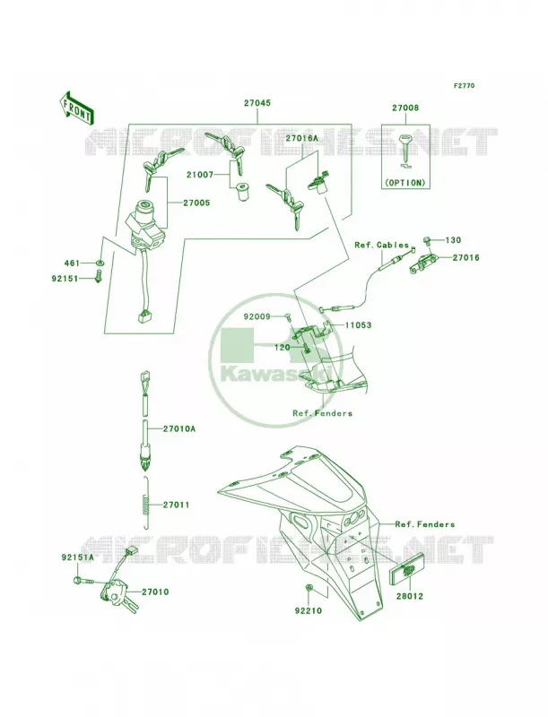 Ignition SwitchA1HA2H Kawasaki MOTOS 1000 2004 Z1000   ZR1000-A2H
