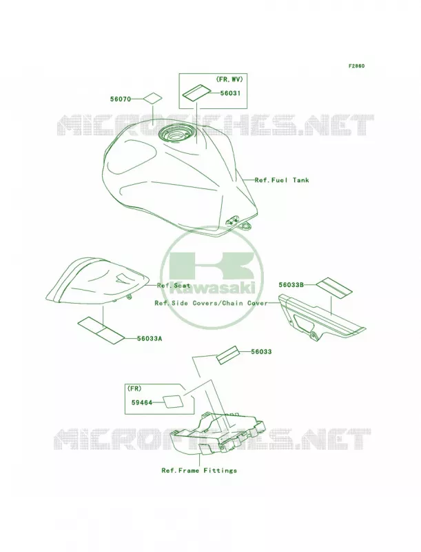 Labels Kawasaki MOTOS 1000 2004 Z1000   ZR1000-A2H