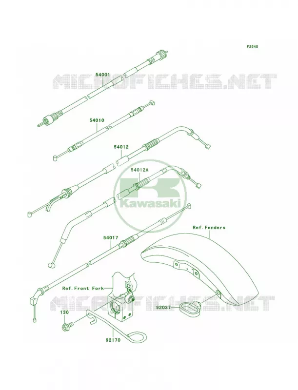 Cables Kawasaki MOTOS 1200 2004 ZRX1200R  ZR1200-A4