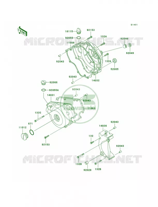 Engine Covers Kawasaki MOTOS 250 2003 Ninja 250R  EX250-F17