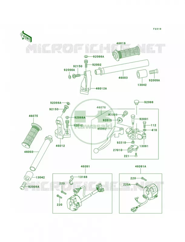 Handlebar Kawasaki MOTOS 250 2003 Ninja 250R  EX250-F17