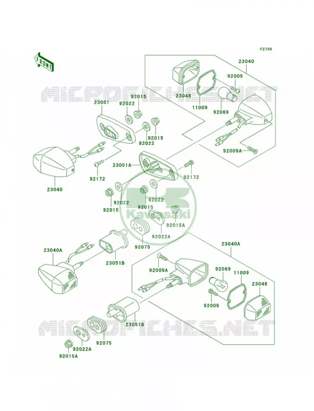 Turn Signals Kawasaki MOTOS 250 2003 Ninja 250R  EX250-F17