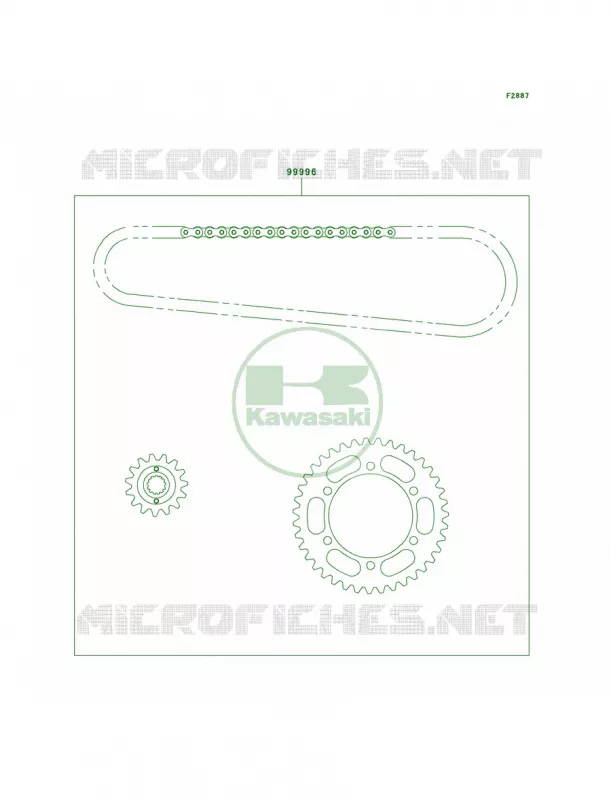 Chain Kit Kawasaki MOTOS 500 2003 Ninja 500R  EX500-D10