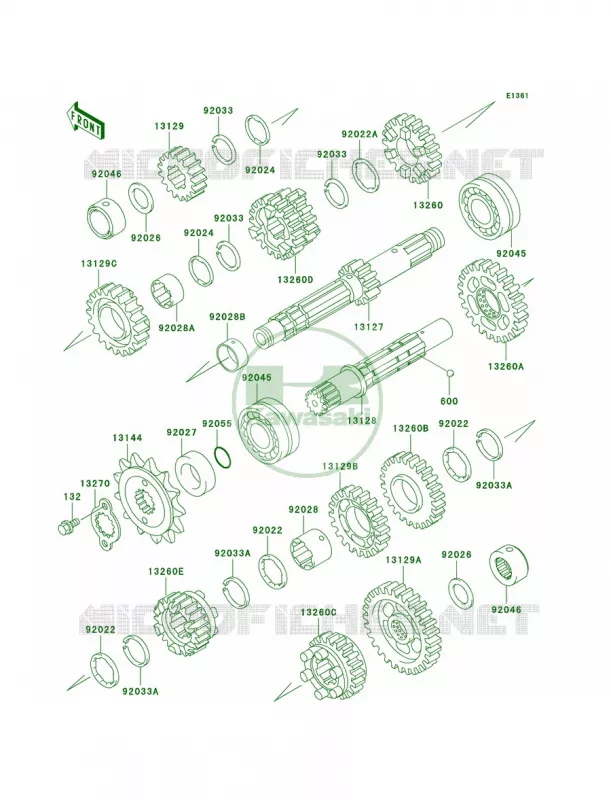 Transmission Kawasaki MOTOS 500 2003 Ninja 500R  EX500-D10