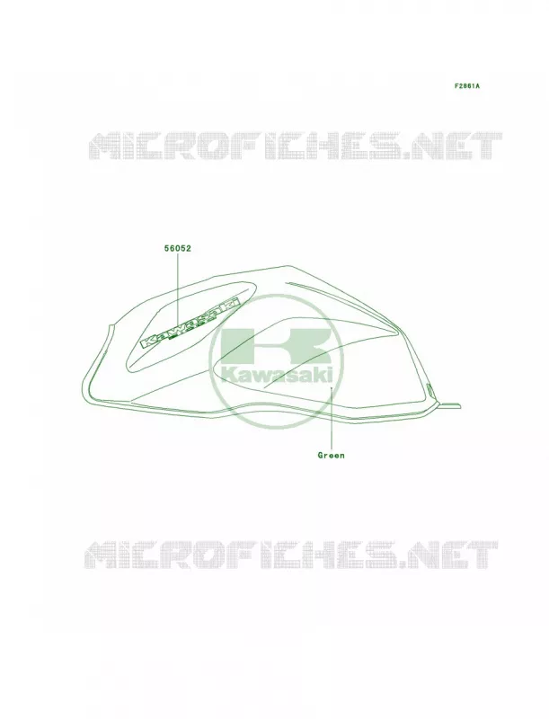 DecalsGreenA1 Kawasaki MOTOS 1000 2003 Z1000  ZR1000-A1