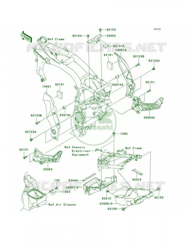 Frame Fittings Kawasaki MOTOS 1000 2003 Z1000  ZR1000-A1