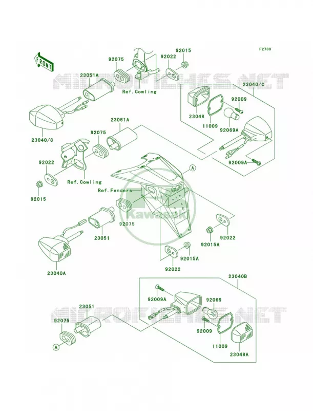Turn Signals Kawasaki MOTOS 1000 2003 Z1000  ZR1000-A1