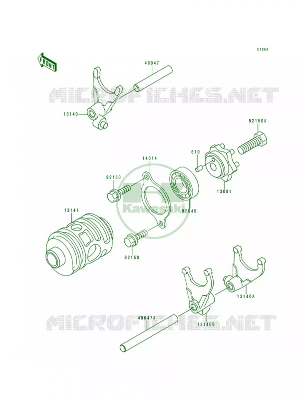 Gear Change DrumShift Forks Kawasaki MOTOS 200 1997 KDX200  KDX200-H3