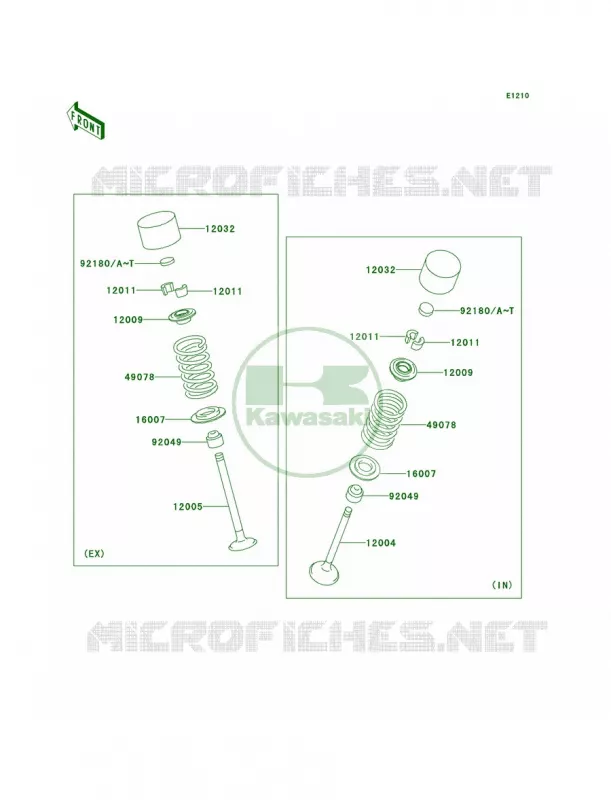 Valves Kawasaki MOTOS 1000 2003 Z1000   ZR1000-A1H