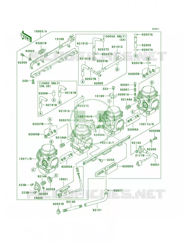 Carburetor Kawasaki MOTOS 1200 2003 ZRX1200R  ZR1200-A3