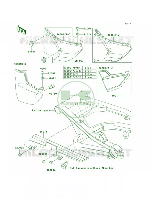 Side CoversChain Cover Kawasaki MOTOS 1200 2003 ZRX1200R  ZR1200-A3
