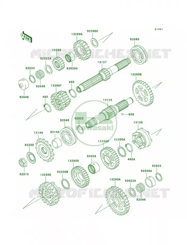 Transmission Kawasaki MOTOS 1200 2003 ZRX1200R  ZR1200-A3