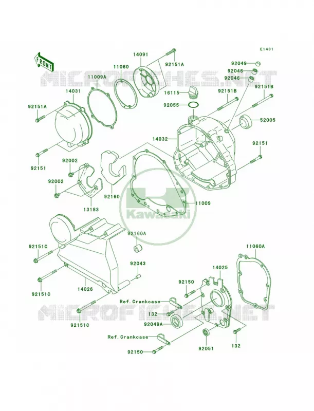Engine Covers Kawasaki MOTOS 750 2003 ZR-7S  ZR750-H3