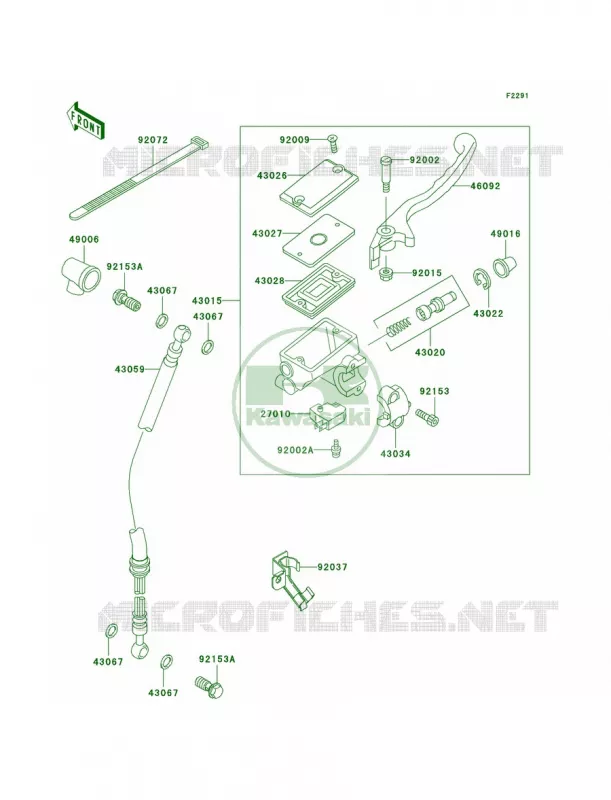 Front Master CylinderF15-F18 Kawasaki MOTOS 250 2002 Ninja 250R  EX250-F16