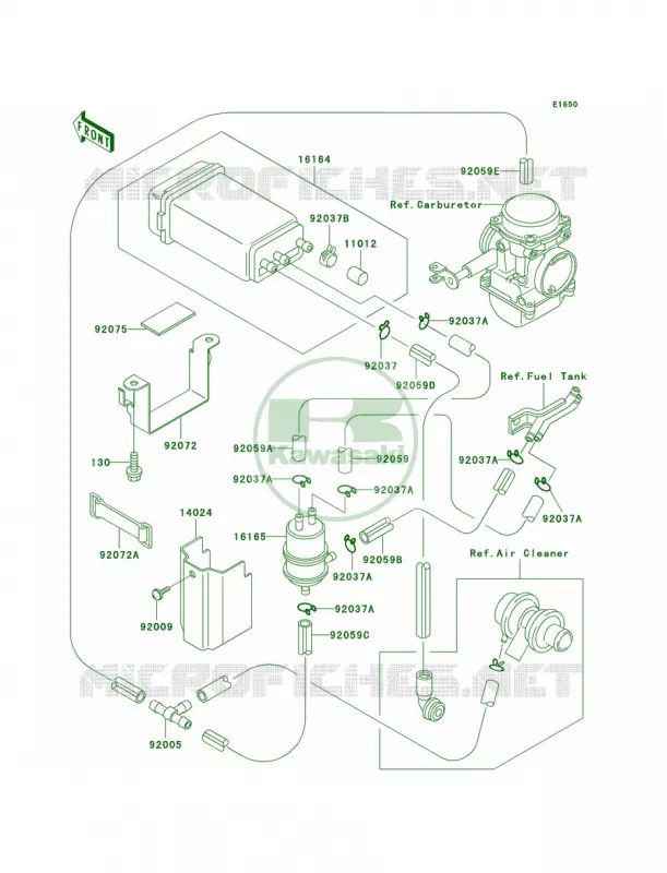 Fuel Evaporative SystemCA Kawasaki MOTOS 500 2002 Ninja 500R  EX500-D9