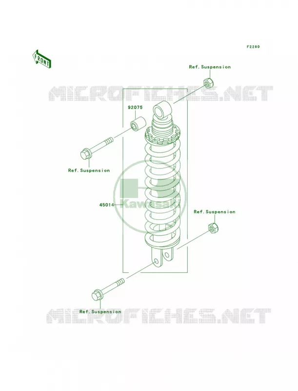 Shock Absorbers Kawasaki MOTOS 500 2002 Ninja 500R  EX500-D9