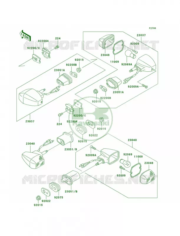 Turn Signals Kawasaki MOTOS 500 2002 Ninja 500R  EX500-D9