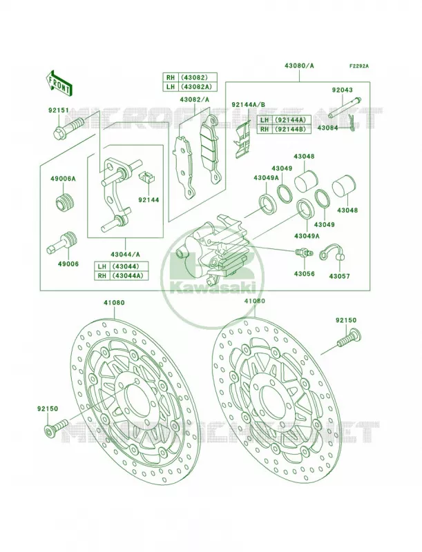 Front BrakeH4H5 Kawasaki MOTOS 750 2002 ZR-7S  ZR750-H2