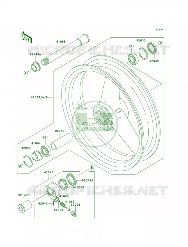 Front Wheel Kawasaki MOTOS 1200 2002 ZZR1200  ZX1200-C1