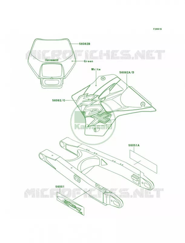 DecalsKDX220-A6 Kawasaki MOTOS 220 1997 KDX220R  KDX220-A4