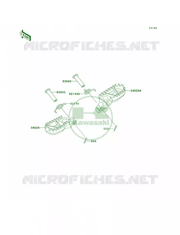 Footrests Kawasaki MOTOS 220 1997 KDX220R  KDX220-A4